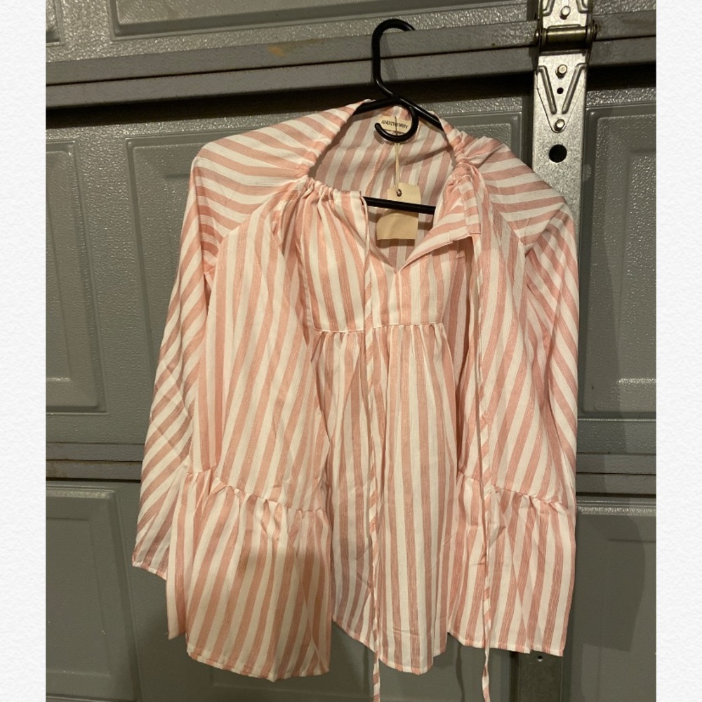 Pink & White Striped Top